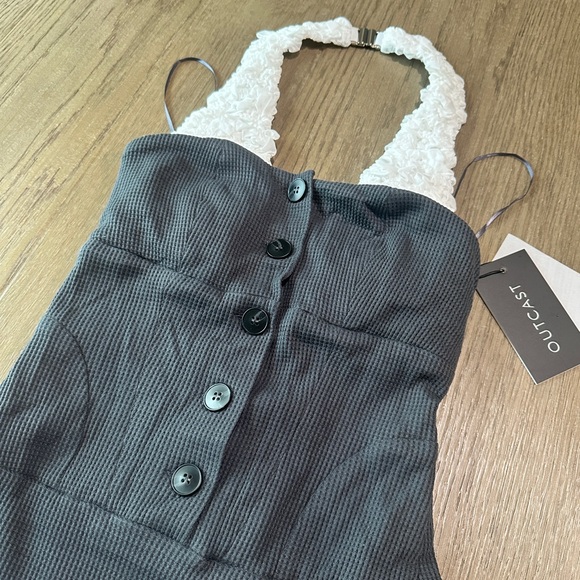 NWT! Outcast Emmarose Mini Dress Charcoal Size Small - Picture 5 of 11